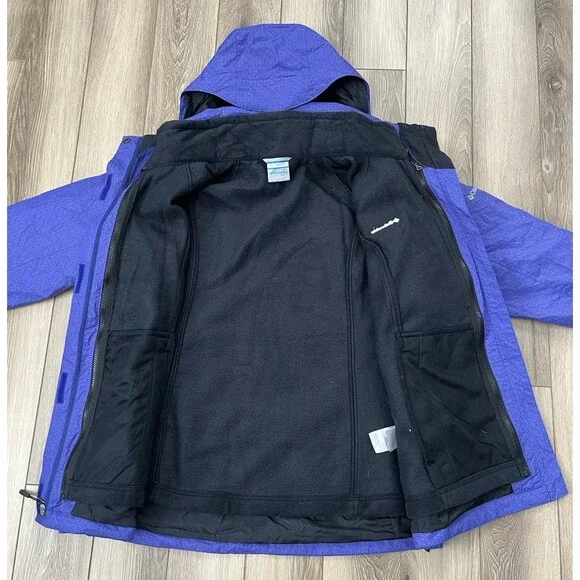 Columbia Jacket Womens XL Purple Geometric Interchange 3 In 1 Packable Hood - Picture 4 of 11